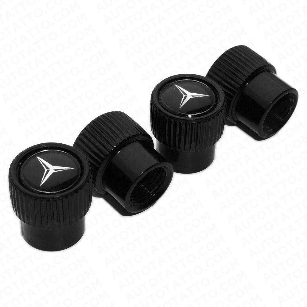 Mercedes-Benz Roundel Car Wheels Tire Air Valve Caps Stem Dust Cover AMG Sport