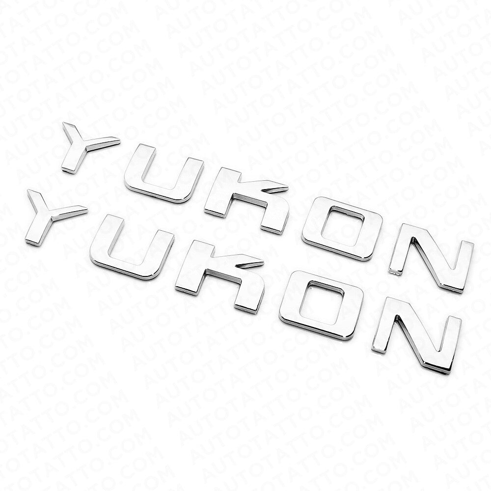 2x YUKON Tailgate Door Letter Nameplate Emblem SUV HD Badge GMC 3D Sport Chrome