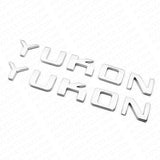 2x YUKON Tailgate Door Letter Nameplate Emblem SUV HD Badge GMC 3D Sport Chrome