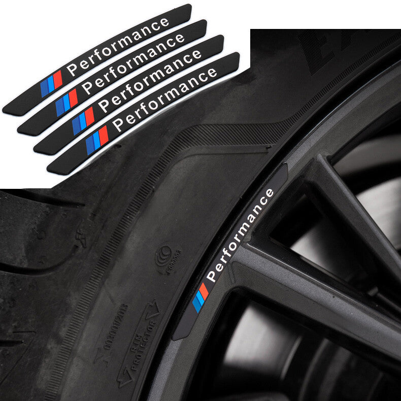 4x Performance Sport Wheels Aluminum Sticker Badge Logo Emblem M Power