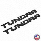 2pcs 13-21 Black Tundra Letter Side Fender Tailgate Nameplate Emblem Badge Logo