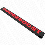 2x POWERBOOST Latter Emblem Left Door Black Red 10x1 inches 2019-2023 F-150