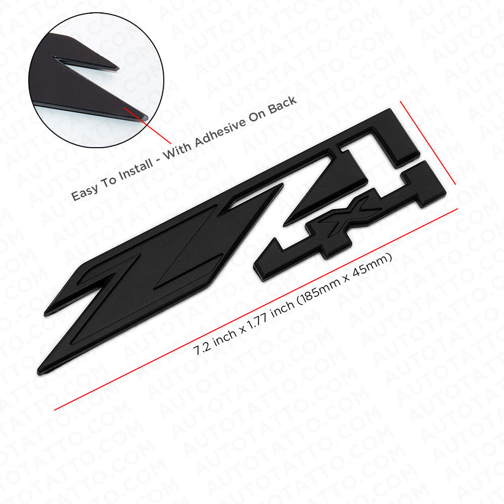 2x GMC Sierra z71 4X4 Fender Front Door Logo Badge Emblem Nameplate Blackout
