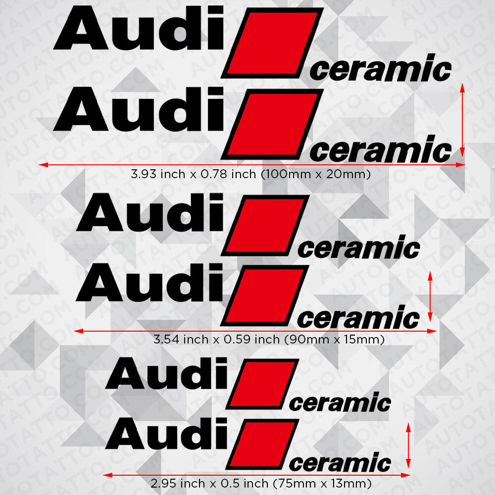Audi Ceramic Sport Car Wheels Brake Caliper Sticker Decal Logo Decoration Black