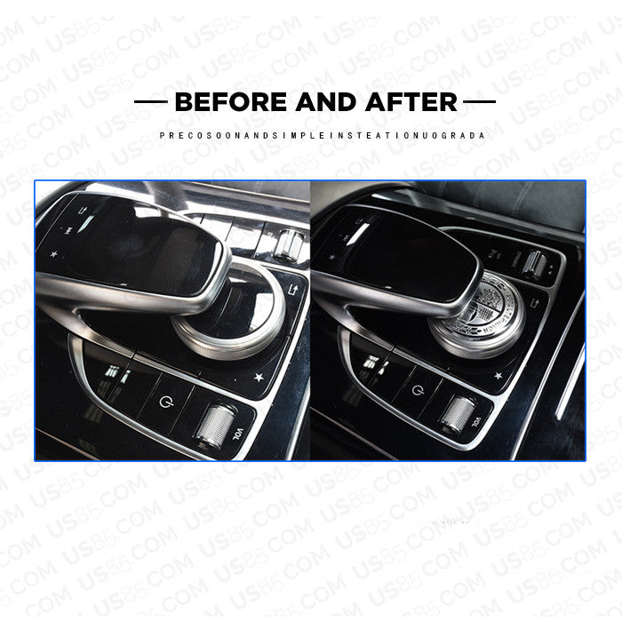 New Mercedes Emblem Interior Multimedia Control Decal Badge Decoration Logo Gift
