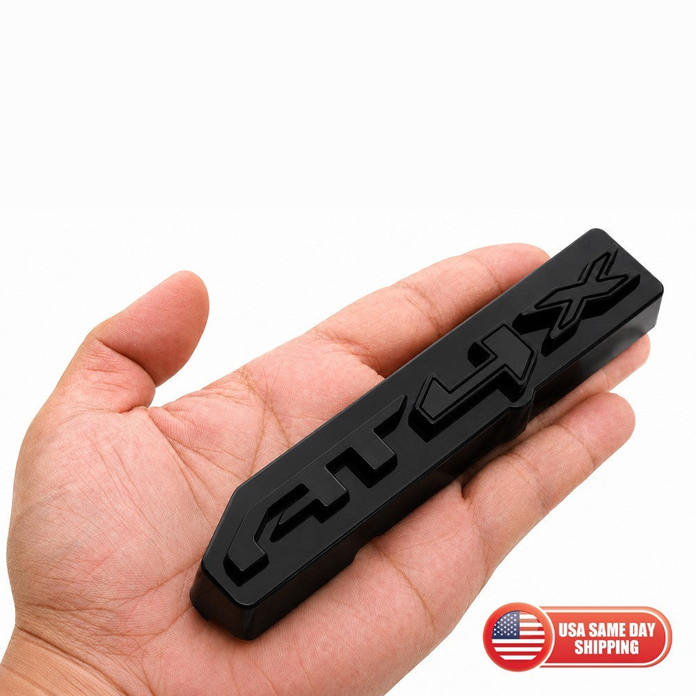 Front Grille Emblem 3D Badge Nameplate Fit 2024-2025 AT4X GMC Sierra Blackout