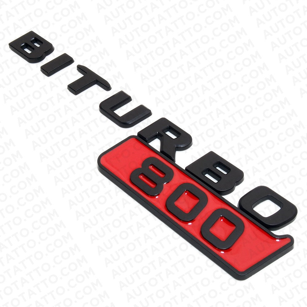 2x Mercedes BRABUS BITURBO 800 Fender Nameplate Badge Marker Emblem Matte Black