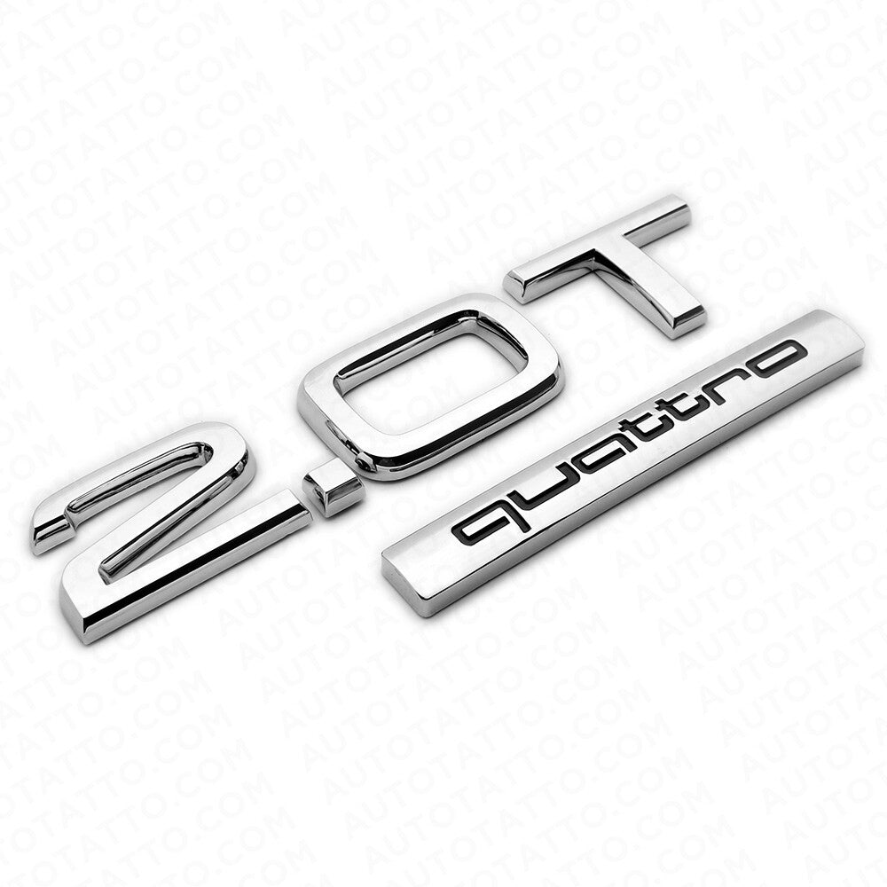 04-22 Rear Trunk Deck Lid 2.0T Quattro Nameplate Emblem Badge Chrome
