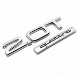 04-22 Rear Trunk Deck Lid 2.0T Quattro Nameplate Emblem Badge Chrome