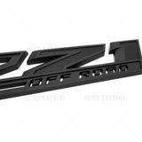 2pcs Chevy 19-21 Silverado Z71 Off Road Fender Letter Emblem Badge Matte Black