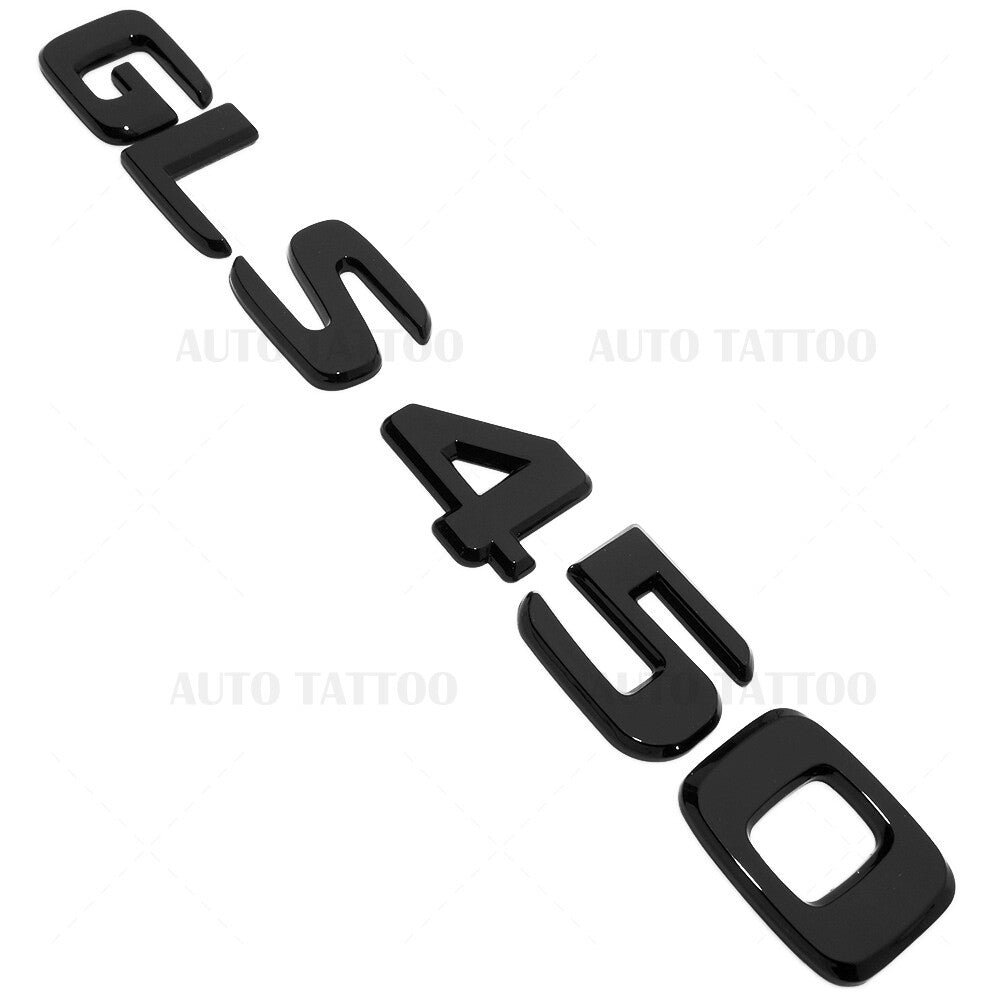 17-19 Mercedes GLS 450 Letter Emblem Liftgate Logo Badge AMG Sport Gloss Black