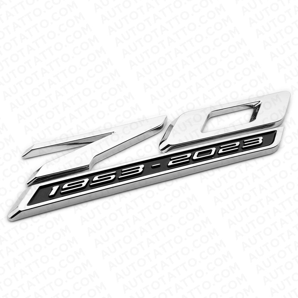 2x C8 Corvette 70th Anniversary Edition Door Badge Nameplate Emblem Chrome Black