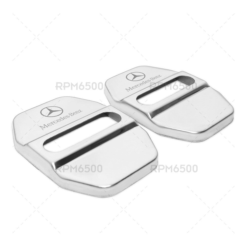 2X Stainless Steel Car Door Striker Cover Lock Buckle Cap AMG For Mercedes-Benz