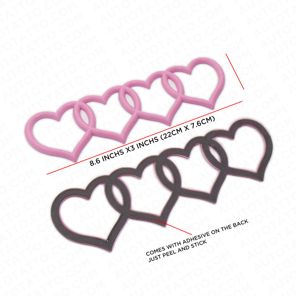 For Audi Sport Car Trunk Lid Love Heart Rings Badge Logo Emblem Gift Pink Lady