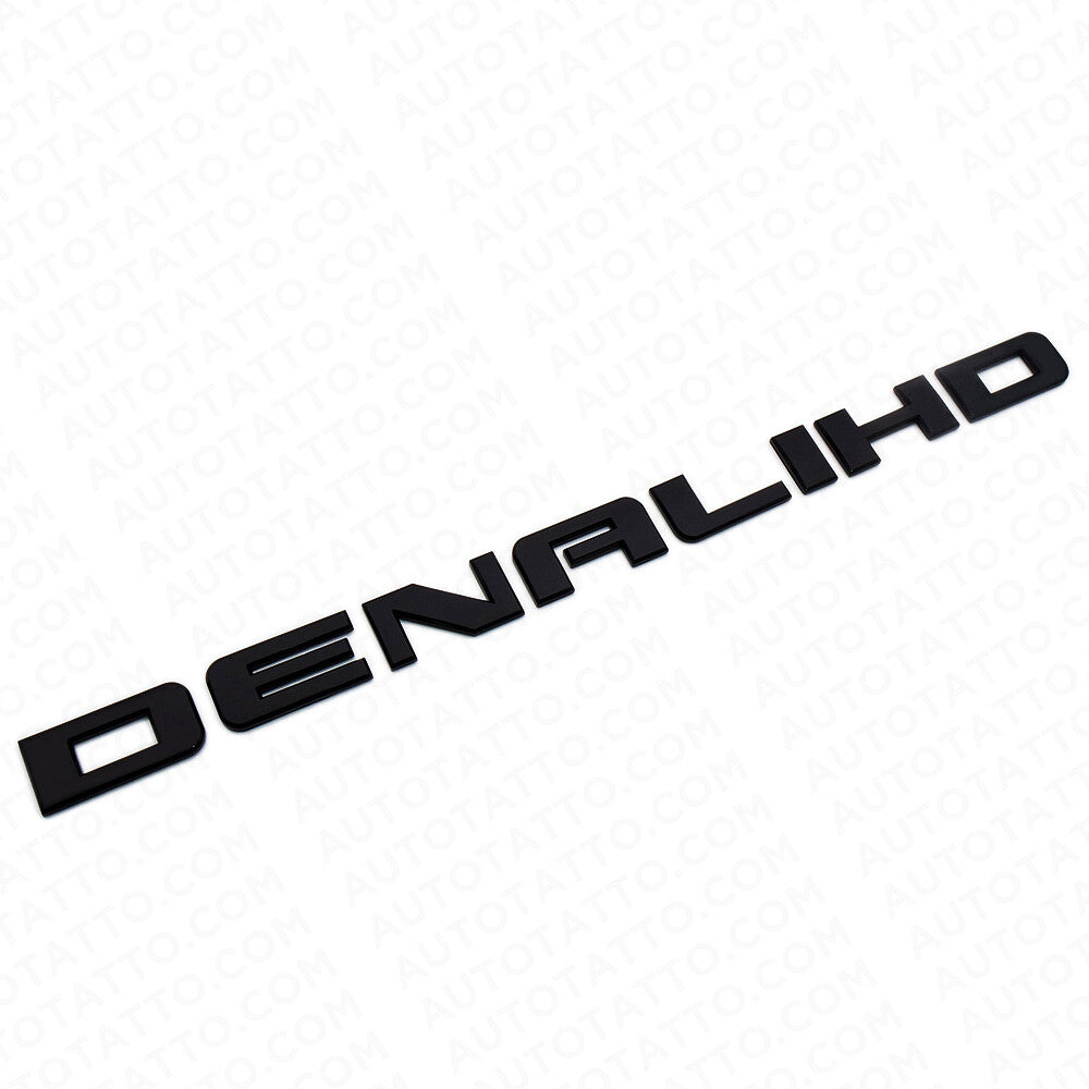 2x Denali HD Side Door Tailgate Letter Nameplate Emblem Badge GMC 3D Gloss Black