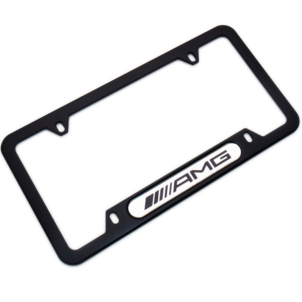 Black Stainless Car License Plate Frame Cover For AMG Sport Gift Accessories