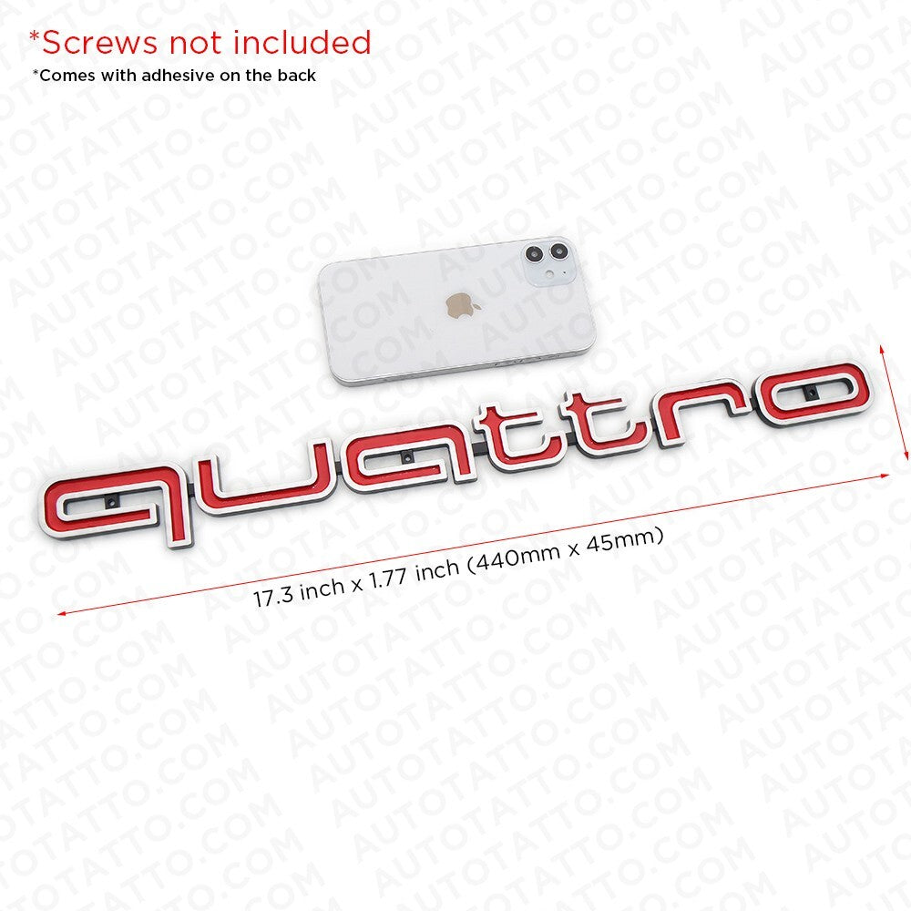 Quattro Emblem RS Style Badge Grill For Audi A4 A5 A6 A7 S4 TT Front Logo Red