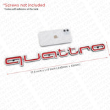 Quattro Emblem RS Style Badge Grill For Audi A4 A5 A6 A7 S4 TT Front Logo Red