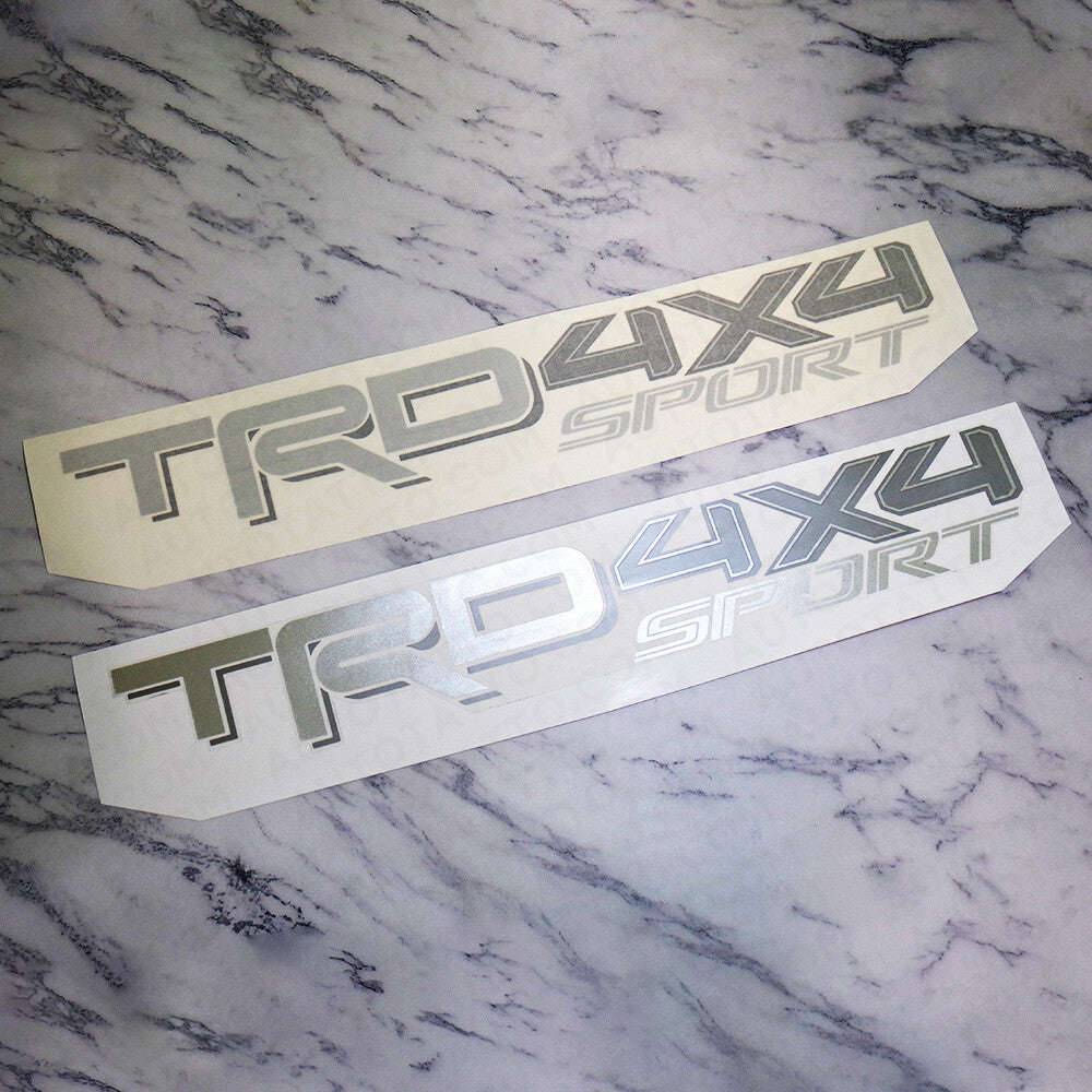2x 3D TRD 4x4 Sport Dark Grey Pickup Side Bed Truck Logo Sticker Decal Limited