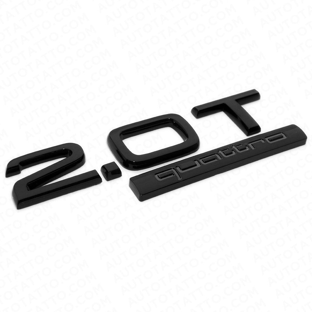 04-22 Audi Rear Trunk Deck Lid 2.0T Quattro Nameplate Emblem Logo Badge Blackout
