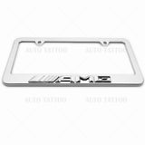 1x Mercedes-AMG 3D Mirror Chrome License Plate Frame Cover Decorate + Screw Caps