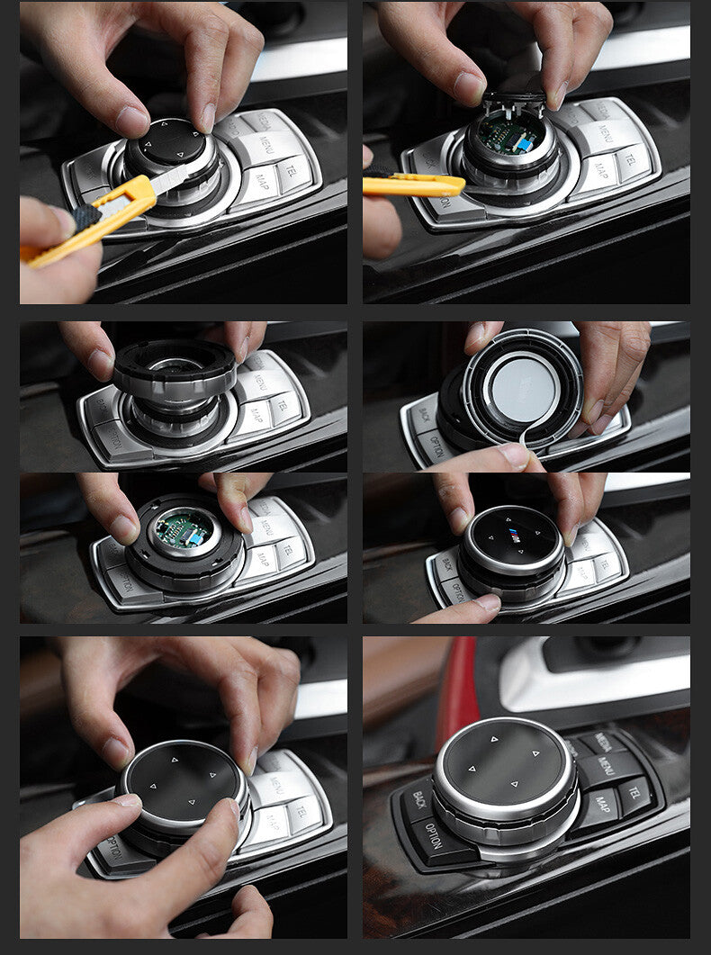 Decoration Replace Small Multimedia Knob Cover iDrive Button for BMW F10 F20 F30