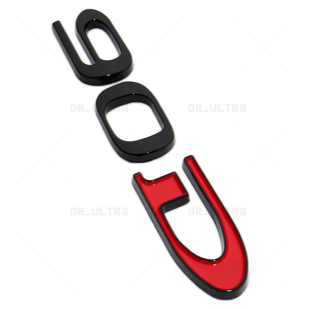 Tesla Rear Liftgate Lid Model 90D Nameplate Logo Badge Emblem Sport Black & Red