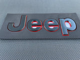 Jeep 2 (two) 2018-2024 Wrangler/Gladiator Fender Dark Gray w/ Outline Emblem Badge - Red