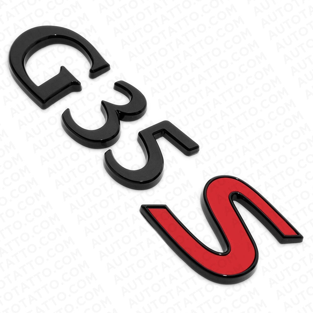 For Infiniti G35s Rear Trunk Letter Badge Emblem Nameplate Sport Gloss Black