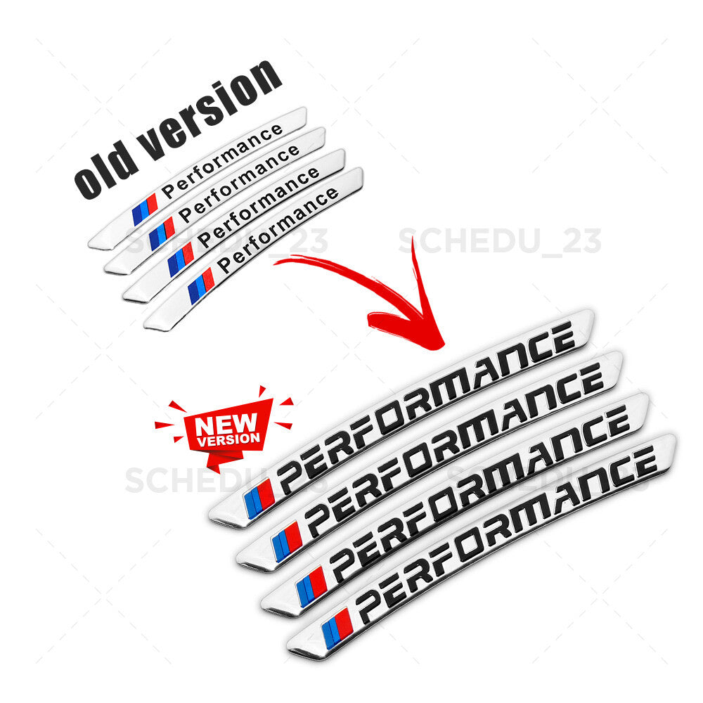 4x BMW New M Performance Wheels Aluminum Sticker Badge Logo Emblem M Power Sport
