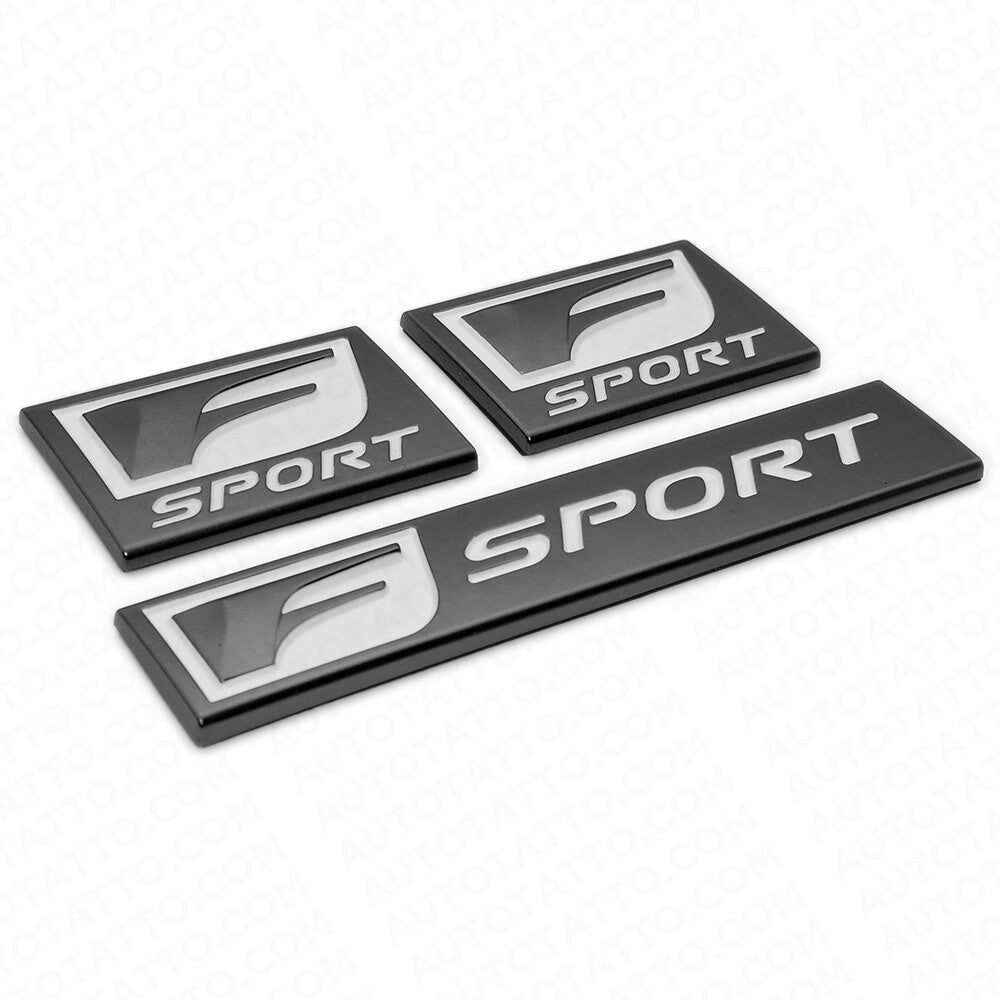 3x F-Sport Logo OEM ABS Badge Side Fender Marker Trunk Lid Nameplate Emblem Set