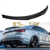 17-25 Audi A4 S4 B9 M4 Style Carbon Fiber Highkick Rear Trunk Spoiler Wing Lid