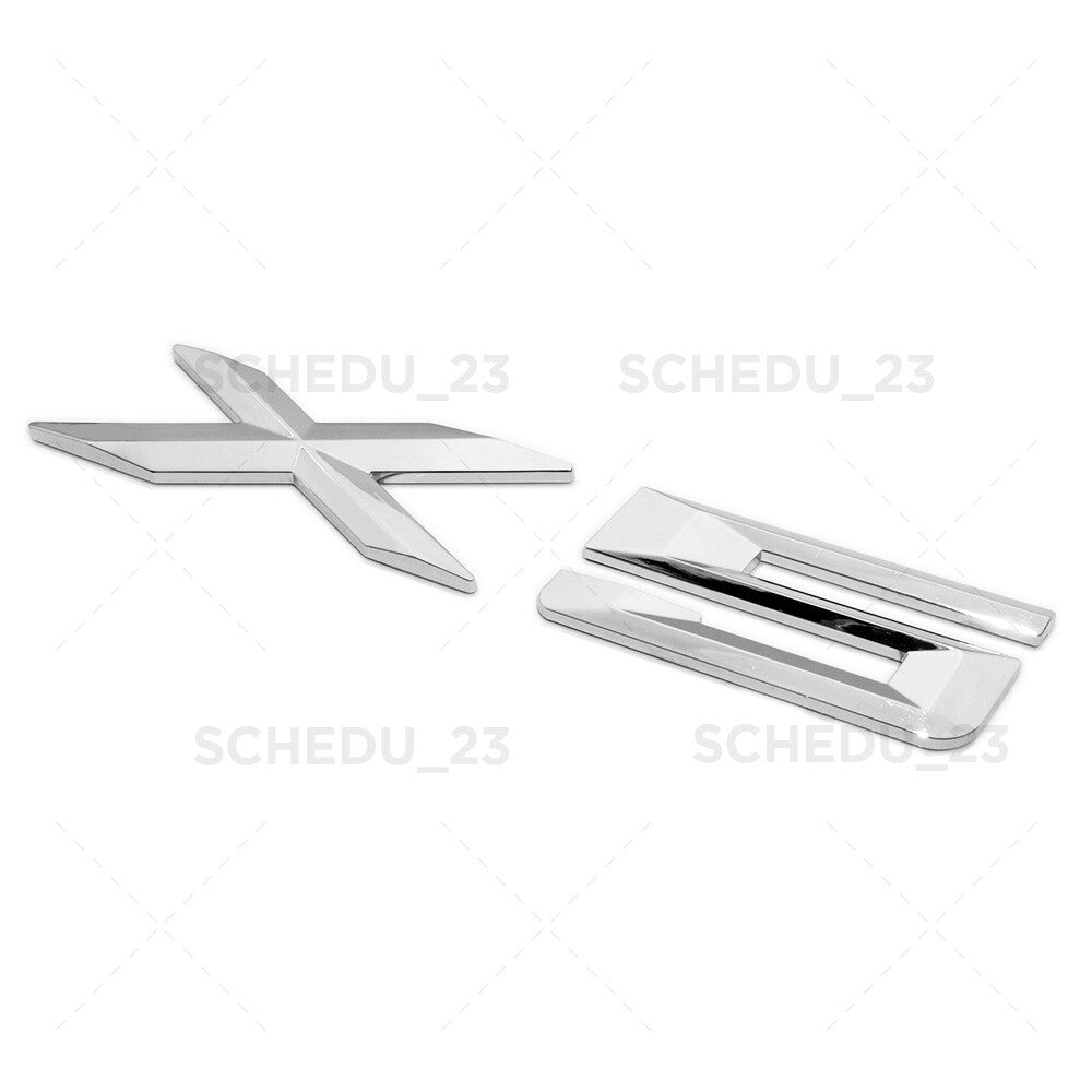 00-13 Chrome X5 Letter Logo Emblem Badge Liftgate Rear Trunk ABS ///M Sport