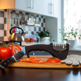 3-Stage Knife Sharpener Repair Restore Polish Blades And 1 Glove For Kitchen