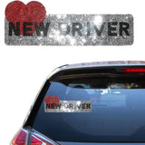 Bling Diamond Rhinestone Cute Lady New Driver Sticker Car SUV 3D Decal Decorate