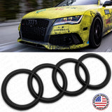 For Audi Matte Black Front Grille Rings Badge Logo Emblem Q3 Q5 SQ5 Q7 A6 A7 S7