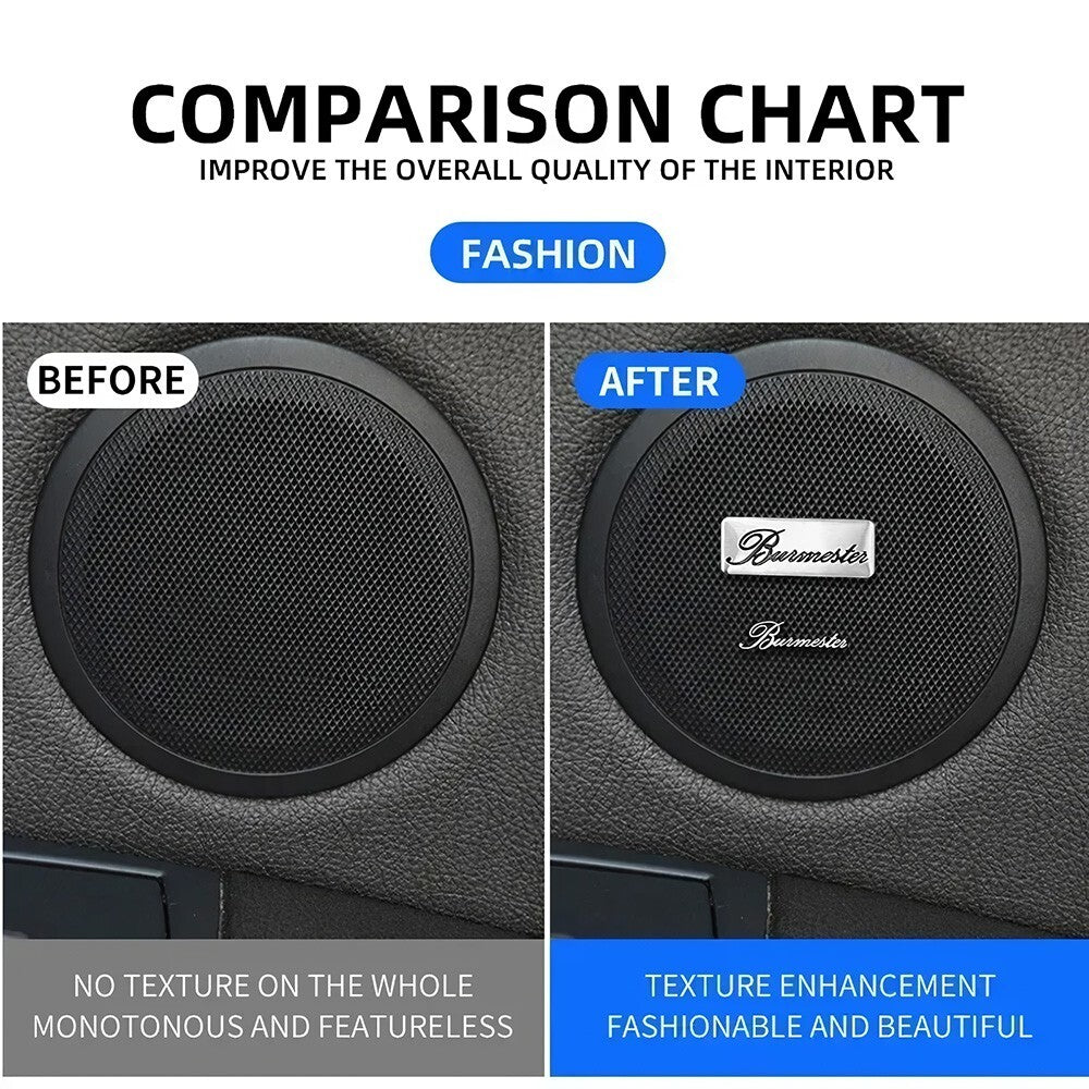 6pcs Burmester Car Hi-Fi Speaker Audio Badge Stereo Emblem Sticker Decal Logo