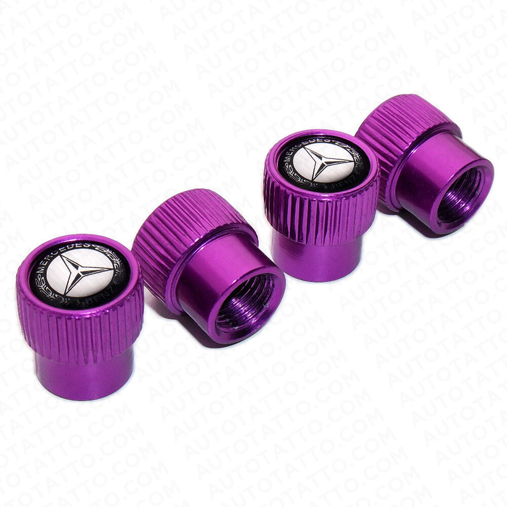 Mercedes AMG Roundel Car Wheels Tire Air Valve Caps Stem Dust Logo Cover Sport