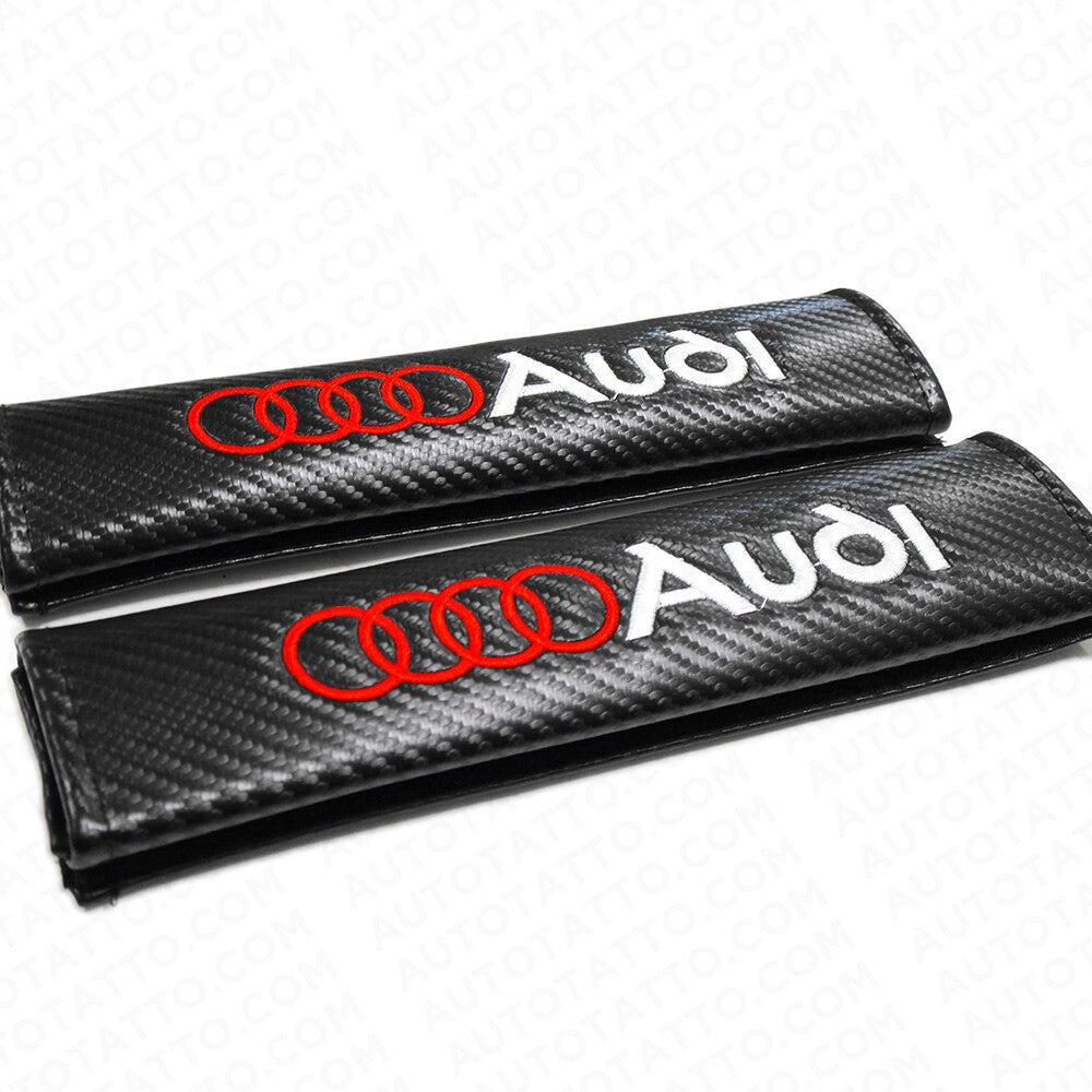Audi Sport Car Carbon Seat Belt Cover Safety Shoulder Strap Cushion Pad Harness
