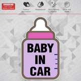 Cute Baby in Car Bottle 3D Sticker Decal Kid on Board Van Trunk Window Decorate