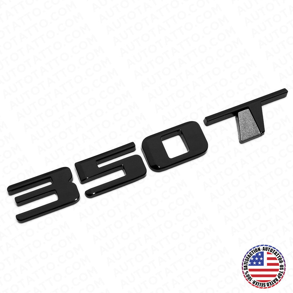 For Cadillac CT4 CT5 XT4 XT5 Rear Turnk 350 T Nameplate Badge Emblem Gloss Black