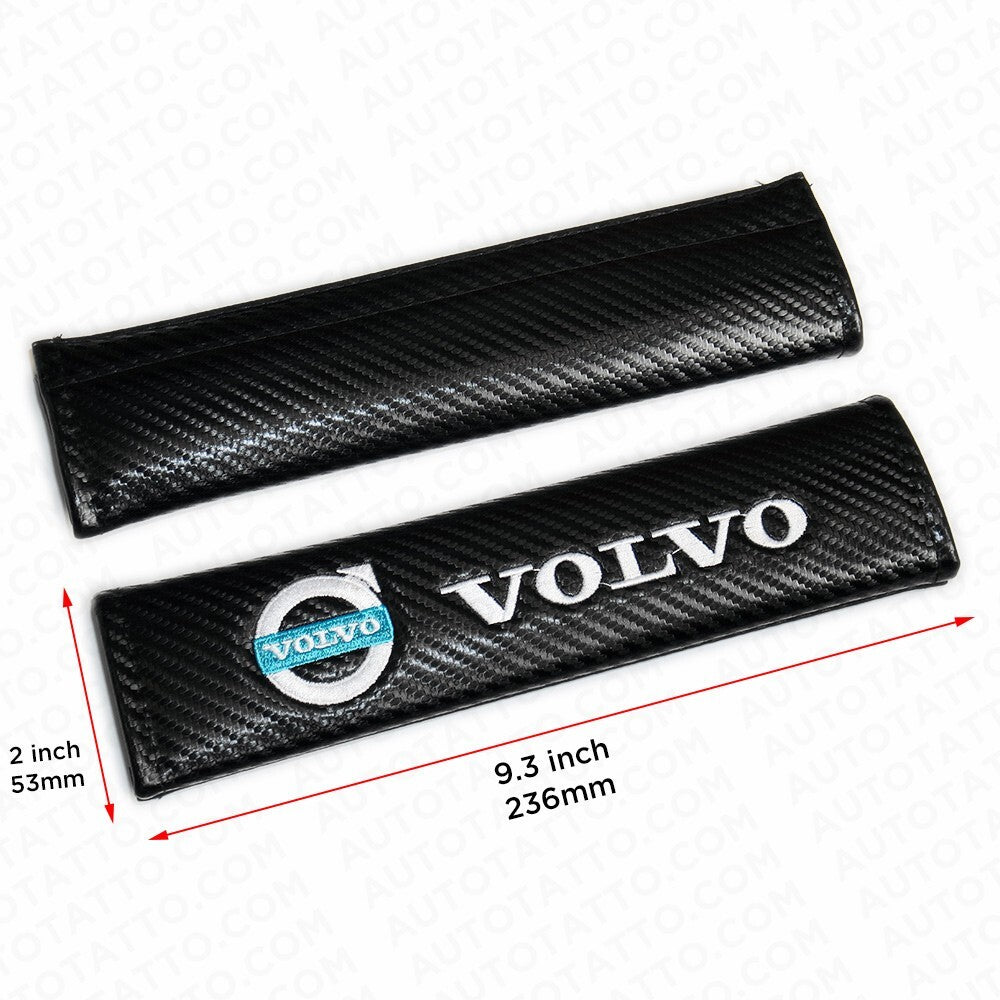 Volvo Sport Carbon Car Seat Belt Cover Safety Shoulder Strap Cushion Pad Harness