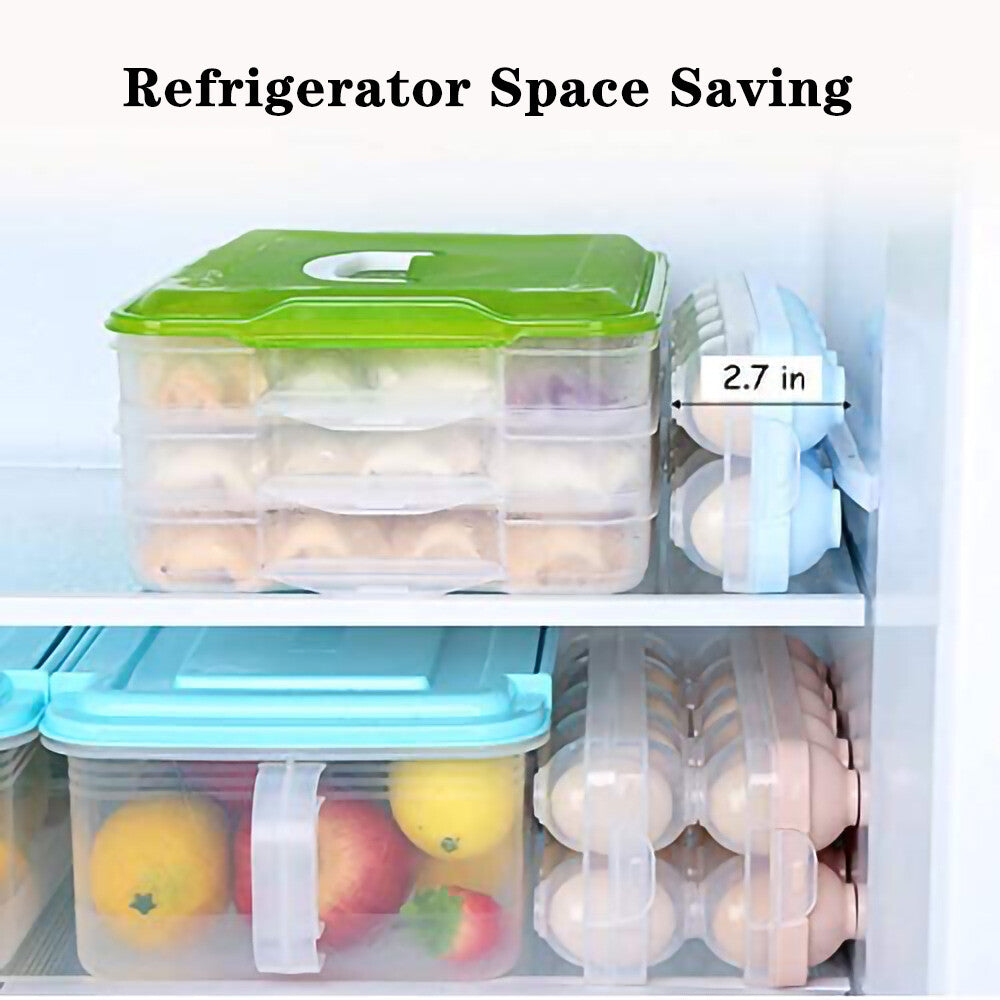 10-Grid Egg Storage Box with Lid Eggs Container Organize for Refrigerator
