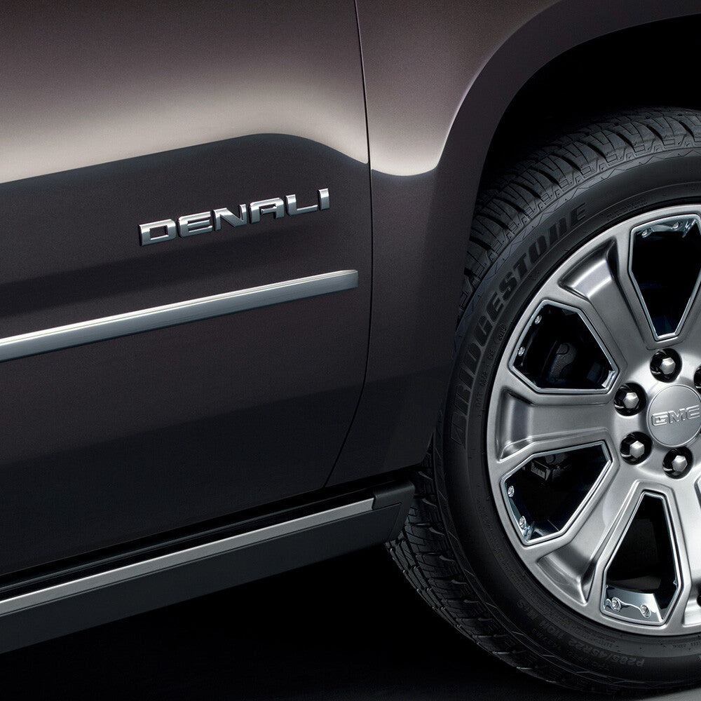 2x Denali Door Tailgate Letter Nameplate Emblem SUV HD Badge GMC 3D HD Chrome