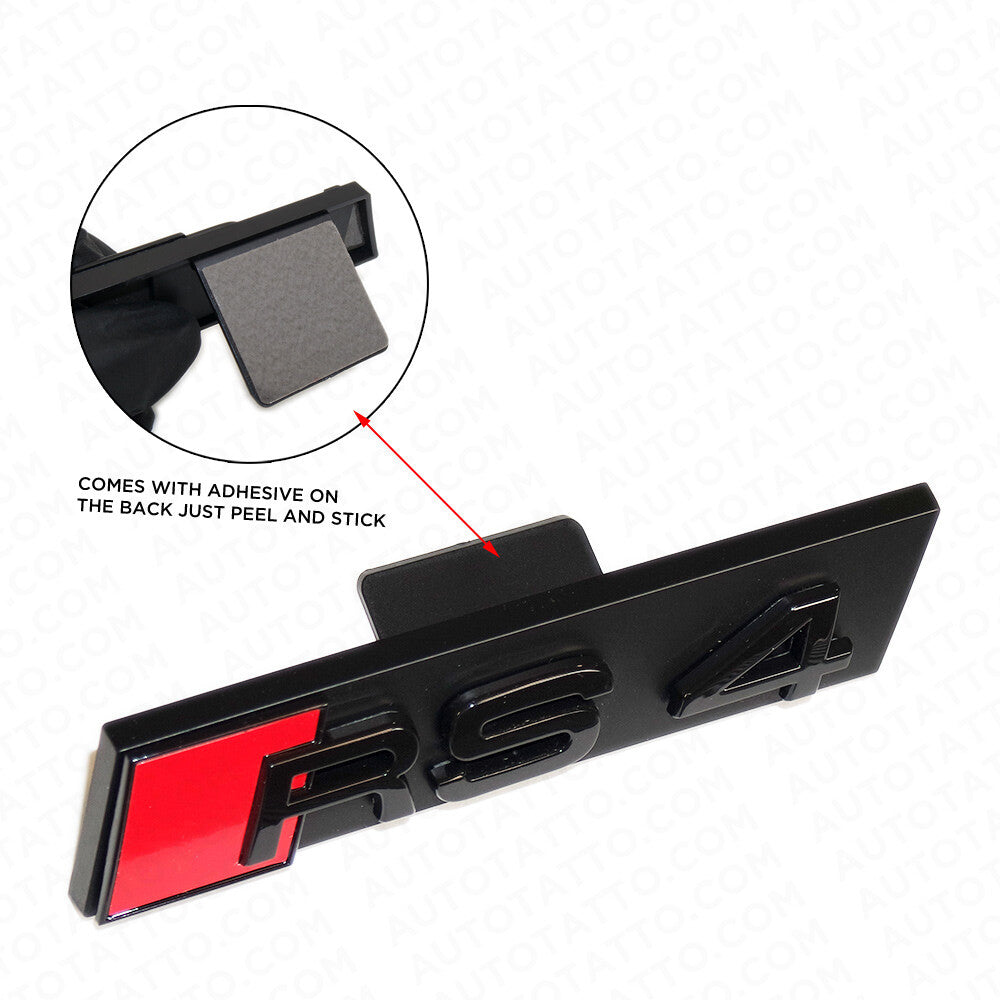 Audi RS4 Front Grille Bumper Radiator Lettering Emblem Badge Logo Sport Black