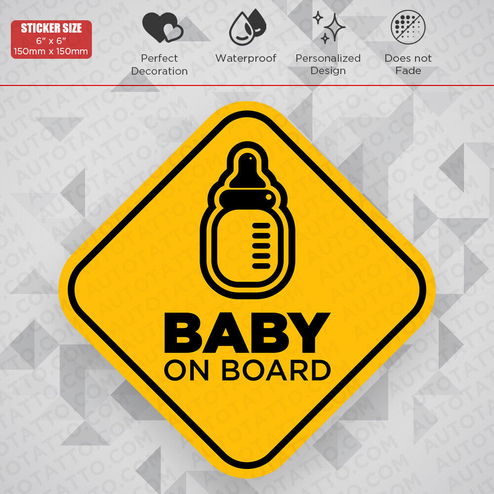 Baby On Board Bottle Sticker Decal Kid in Car Van Truck Liftgate Window Decorate