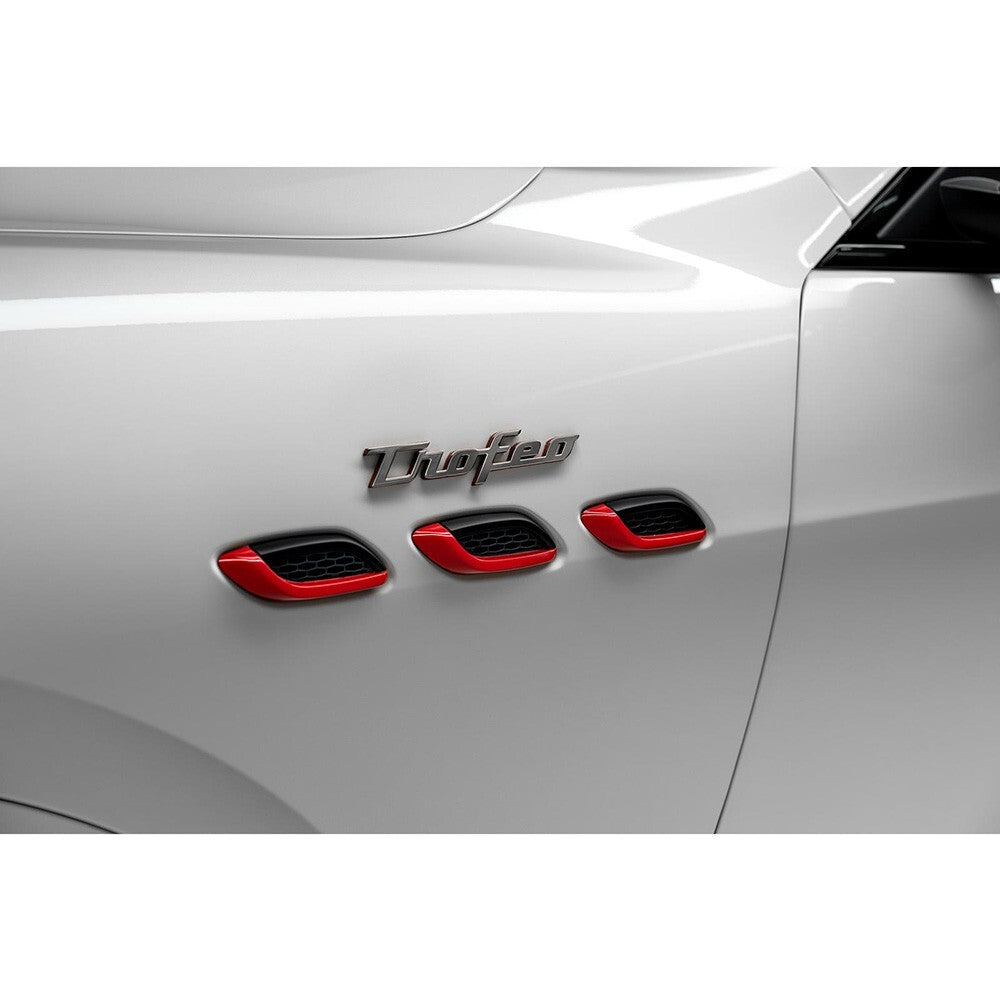 For Maserati Ghibli Levante GT Fender Trofeo Emblem Nameplate Badge Black Red