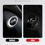 Universal Car One-Button Engine Start Stop Button Protect Cover Decoration Black