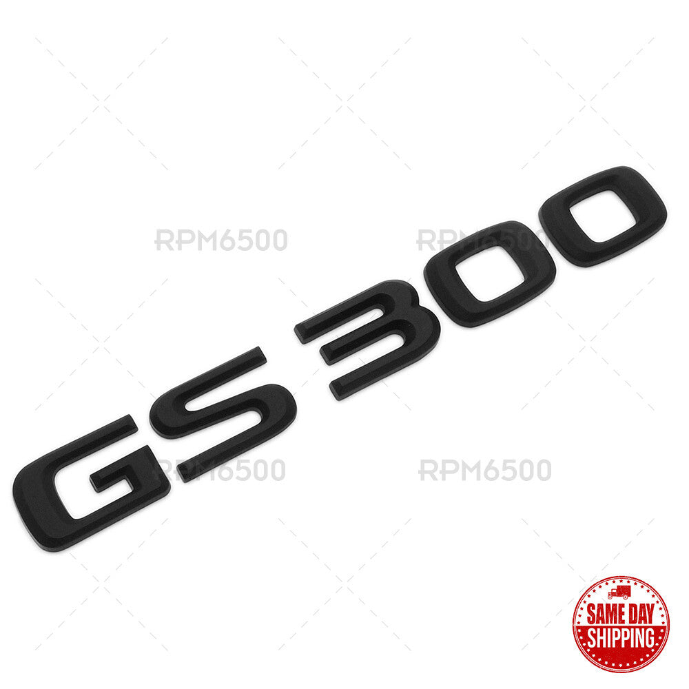Lexus Trunk Matte Black GS 300 Letter Logo Badge 3D Decal Emblem Replace F-Sport