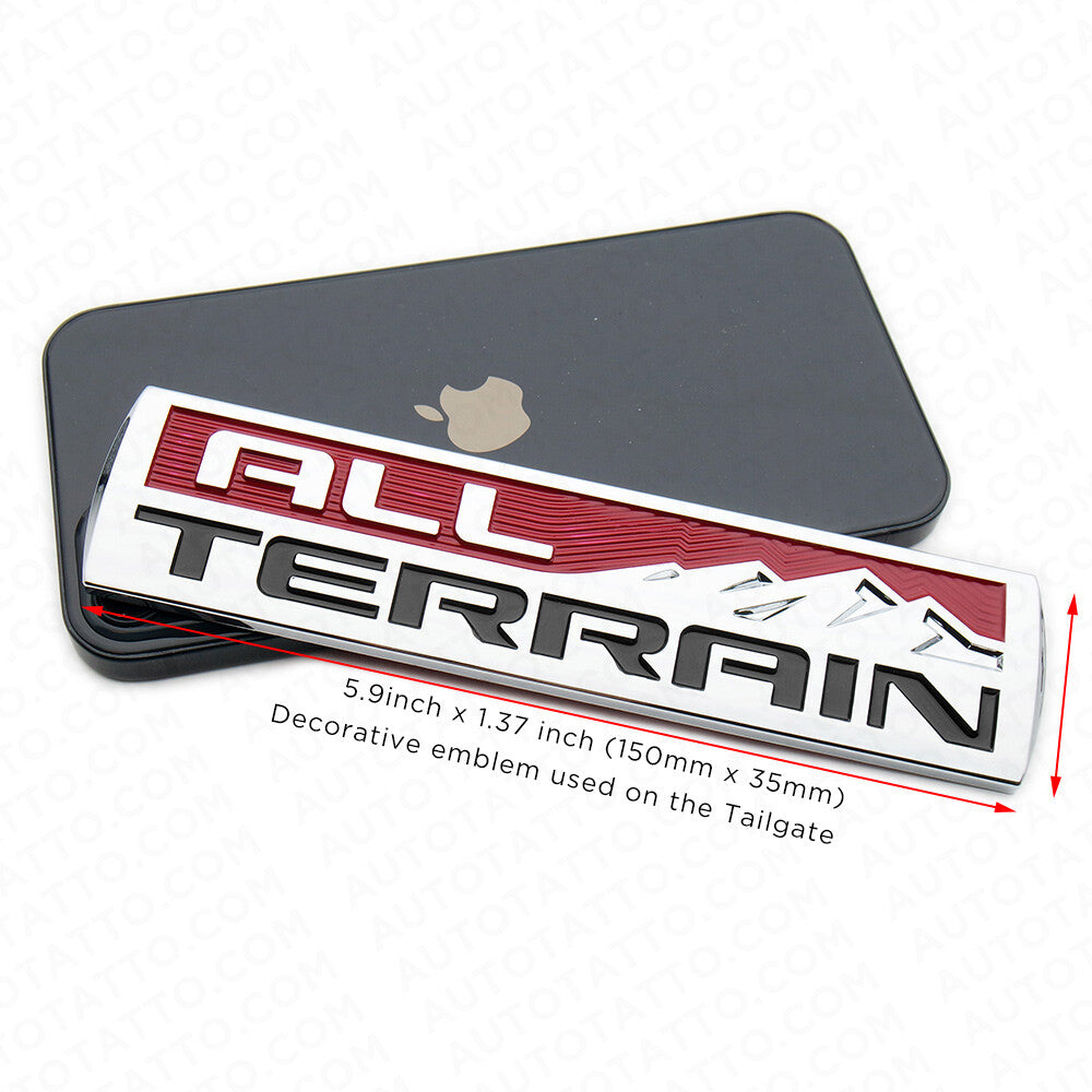 Chevy GMC All Terrain Rear Tailgate Letter Nameplate Emblem Badge Sport Chrome